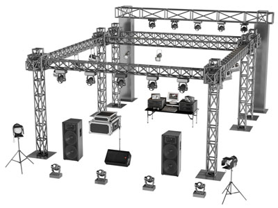 现代舞台钢铁架子 舞台音响设备3d模型 现代舞台钢铁架子 舞台音响设备