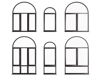 法式拱形平开窗户
