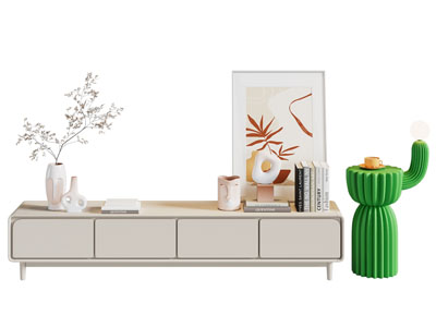 现代奶油风电视柜