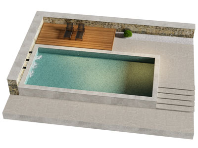 现代庭院游泳池