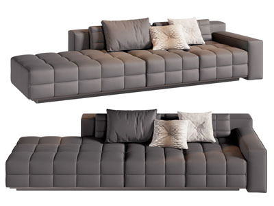 现代布艺多人沙发3d模型 现代布艺多人沙发