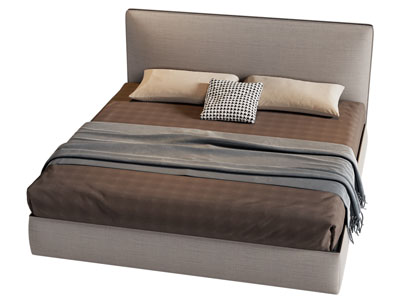 现代布艺双人床