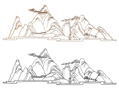 现代山脉剪影 墙饰 墙贴3d模型 现代山脉剪影 墙饰 墙贴