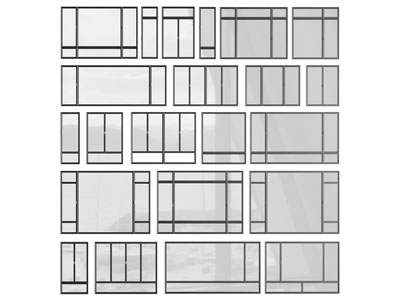 现代玻璃平开窗户