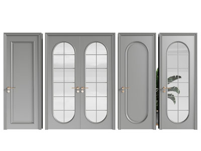 美式玻璃双开门 房门 木门 平开门