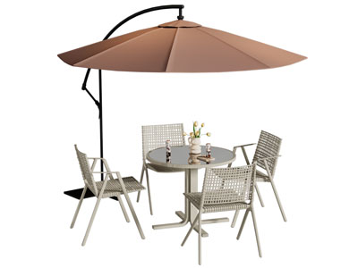 现代户外遮阳伞 休闲餐桌椅组合3d模型 现代户外遮阳伞 休闲餐桌椅组合
