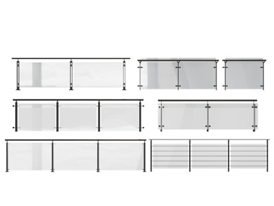 现代玻璃栏杆 扶手 围栏