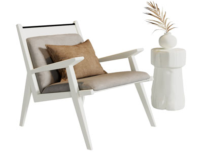 侘寂风休闲椅子 边几