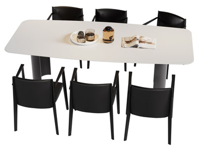 现代餐桌椅组合3d模型 现代餐桌椅组合