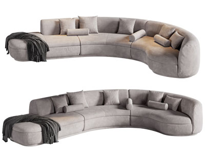 现代布艺多人沙发 异形沙发