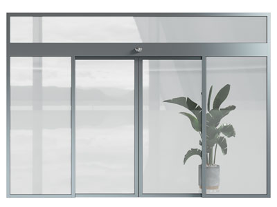 现代办公玻璃隔断 感应大门