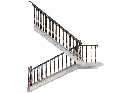 现代转角 旋转楼梯3d模型 现代转角 旋转楼梯