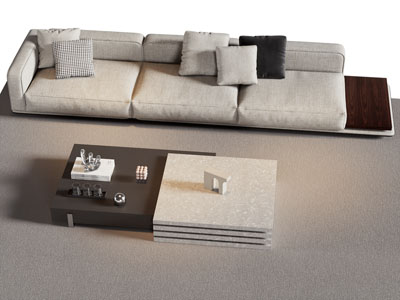 现代多人沙发 茶几组合