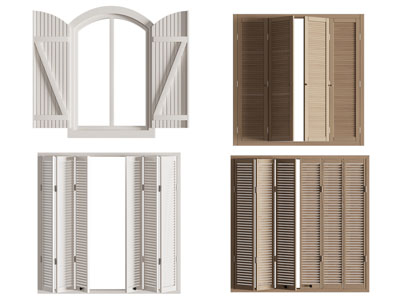 北欧实木百叶窗户