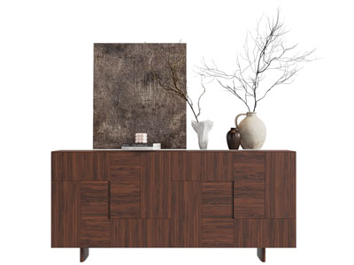 侘寂风玄关柜 边柜3d模型 侘寂风玄关柜 边柜