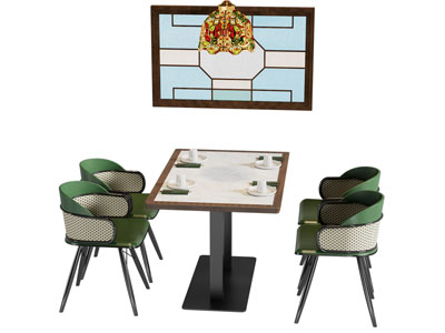 现代餐桌椅组合3d模型 现代餐桌椅组合