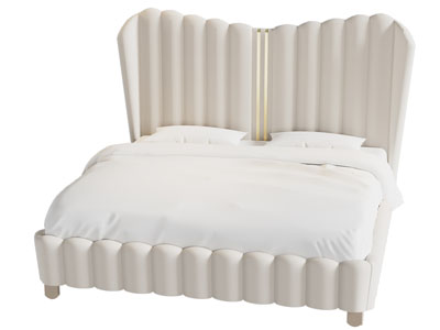 现代奶油风双人床