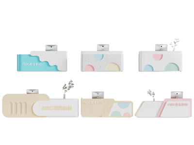 现代幼儿园 培训机构前台接待台3d模型 现代幼儿园 培训机构前台接待台