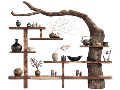 侘寂风民宿酒店装饰柜 装饰架