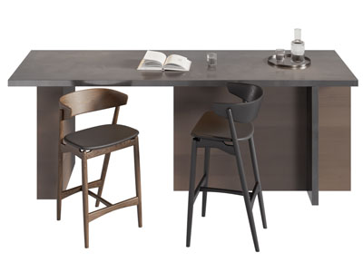 现代中古风吧台吧椅3d模型 现代中古风吧台吧椅