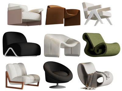 现代单人沙发 懒人沙发3d模型 现代单人沙发 懒人沙发