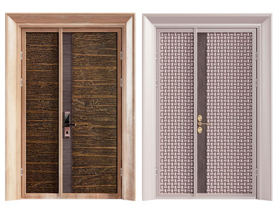 现代密码锁双开门 入户门 防盗门