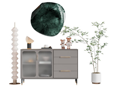 现代轻奢玄关柜 边柜3d模型 现代轻奢玄关柜 边柜