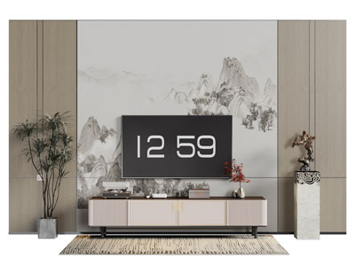 新中式电视柜 电视背景墙