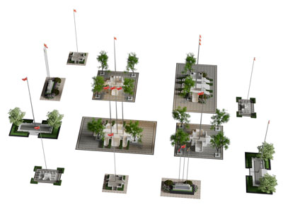 现代户外景观旗台 旗帜3d模型 现代户外景观旗台 旗帜