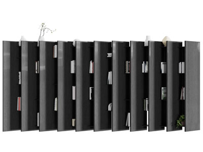 现代中古轨道书架 置物架 书柜 书籍摆见组合