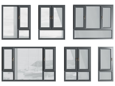 现代玻璃平开窗户