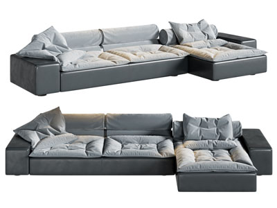 现代转角多人沙发3d模型 现代转角多人沙发