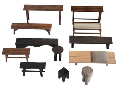 新中式实木长凳子 圆凳子