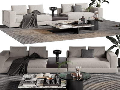 现代多人沙发 茶几组合