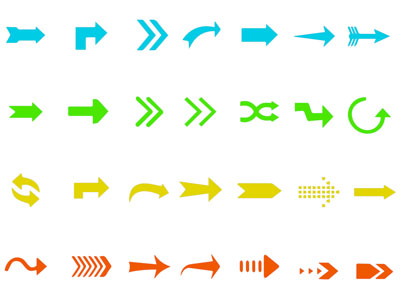 现代箭头 指示标识logo