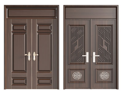 新中式双开门 大门 入户门 防盗门