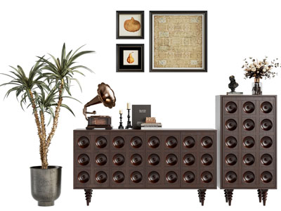 法式玄关柜 边柜 装饰挂画3d模型 法式玄关柜 边柜 装饰挂画