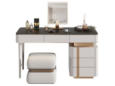 现代轻奢化妆 梳妆台3d模型 现代轻奢化妆 梳妆台