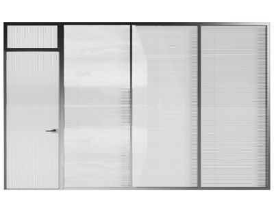 现代办公玻璃隔断 平开门