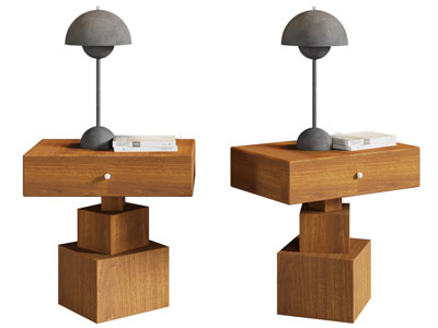 现代中古床头柜