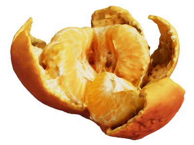 现代剥开的橘子 水果食物