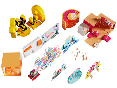 现代美陈 户外装置 展厅展览 演绎舞台