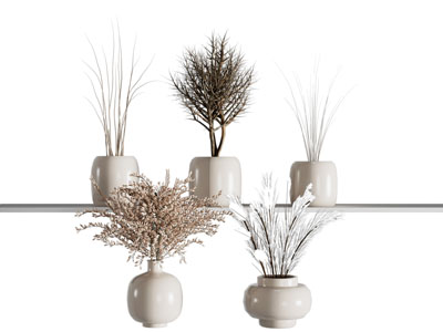 现代陶艺花瓶 干枝摆件组合
