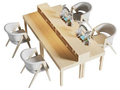 现代实验桌 办公桌椅组合3d模型 现代实验桌 办公桌椅组合