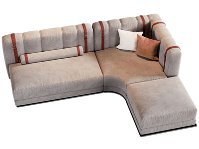 现代布艺转角多人沙发3d模型 现代布艺转角多人沙发