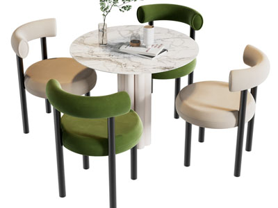 现代商务洽谈休闲桌椅组合3d模型 现代商务洽谈休闲桌椅组合