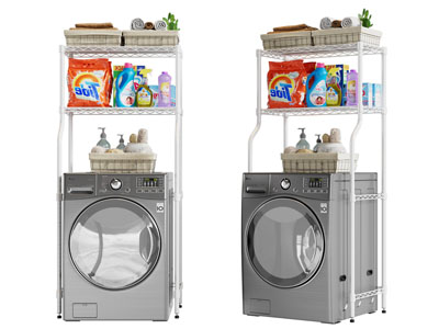 现代洗衣机 洗护用品置物装饰收纳架