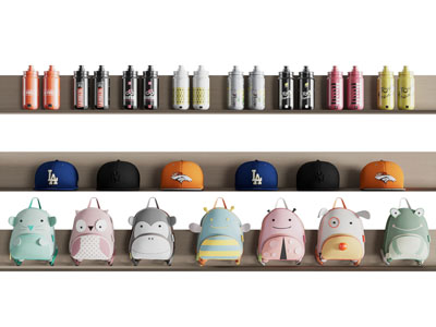 现代儿童背包 帽子 水杯摆件组合