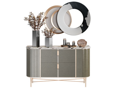 现代轻奢玄关柜 边柜3d模型 现代轻奢玄关柜 边柜