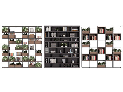 现代镂空式装饰柜 花架 书柜